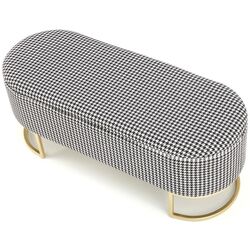 Bancheta Halmar Harmony (Black/White/Gold) Thumb