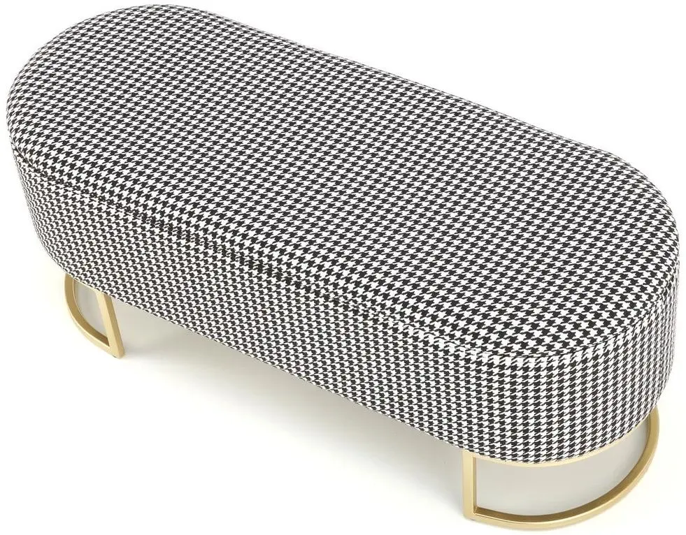 Bancheta Halmar Harmony (Black/White/Gold)