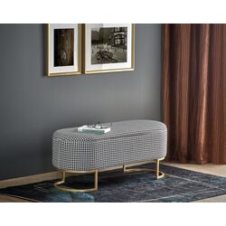 Bancheta Halmar Harmony (Black/White/Gold)