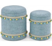 Set pufuri Halmar Grado (Light Blue)