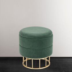 Puf Halmar Minty (Dark Green/Gold)