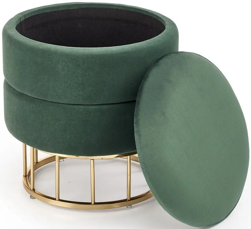 Puf Halmar Minty (Dark Green/Gold)