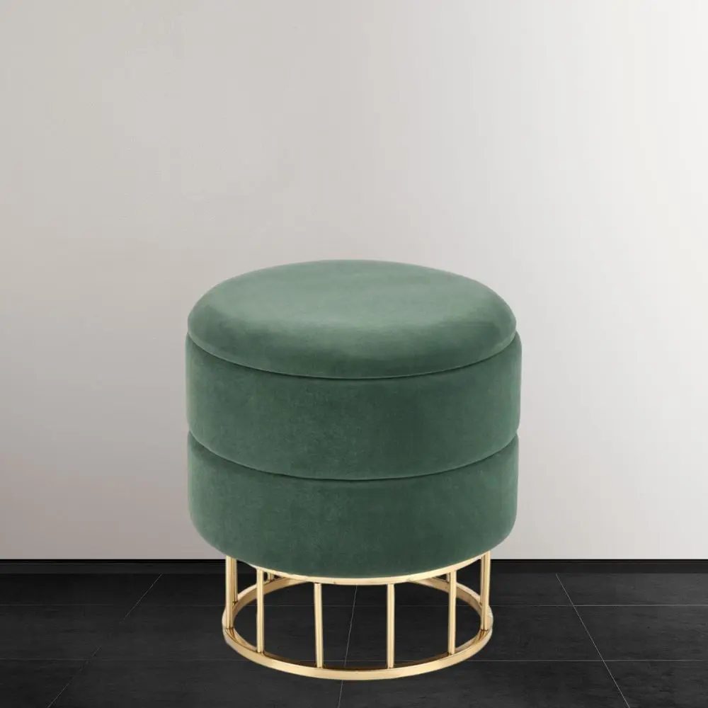 Puf Halmar Minty (Dark Green/Gold)