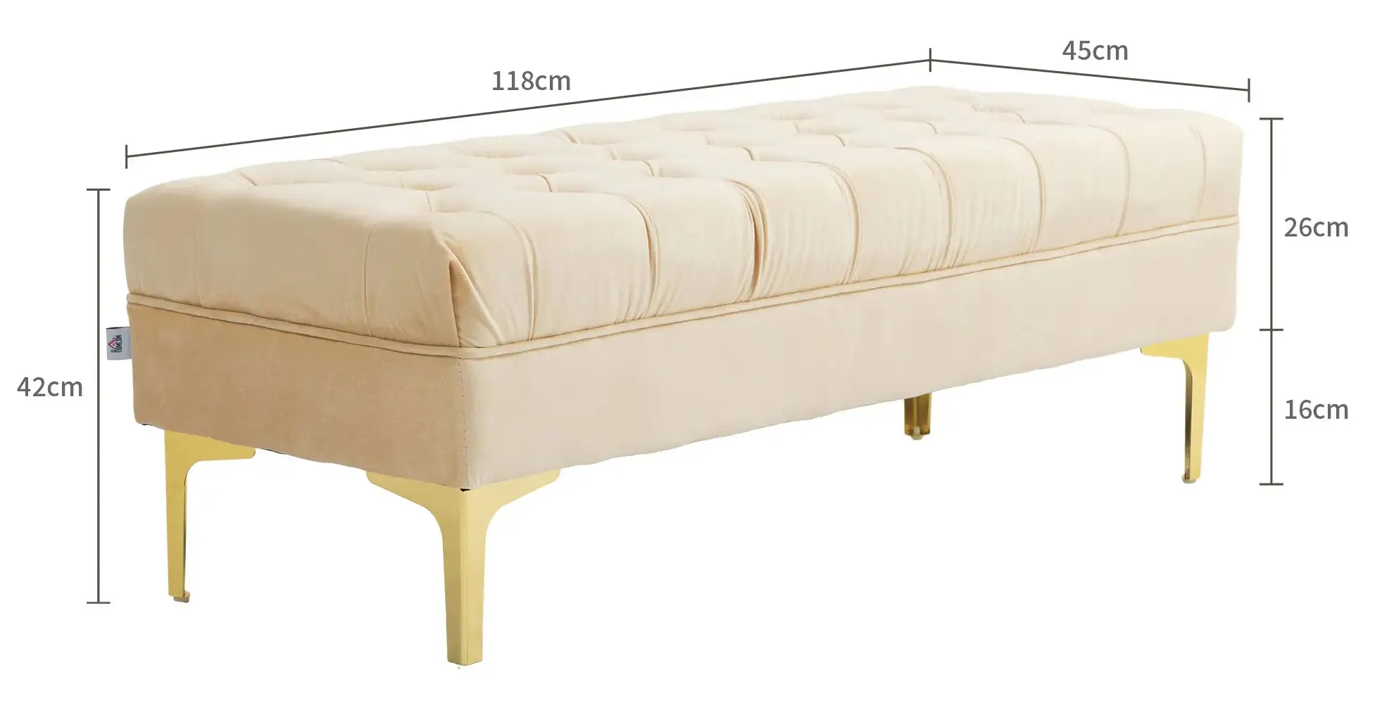 Банкетка Homcom 831-163V01BG (Beige) - 4