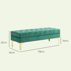 Bancheta Homcom 831-163V01DG (Dark Green/Gold) Thumb