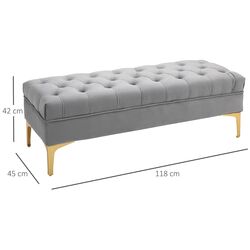 Bancheta Homcom 831-163V01GY 118x45x42 cm (Grey/Gold) Thumb