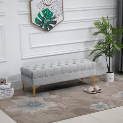 Bancheta Homcom 831-163V01GY 118x45x42 cm (Grey/Gold) Thumb