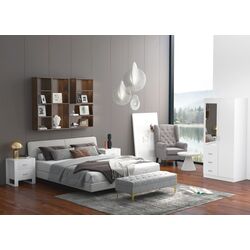 Bancheta Homcom 831-163V01GY 118x45x42 cm (Grey/Gold) Thumb