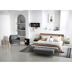 Bancheta Homcom 831-163V01GY 118x45x42 cm (Grey/Gold) Thumb