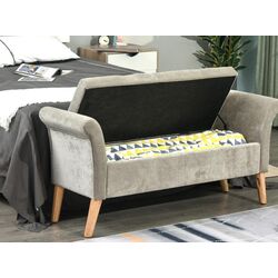 Bancheta Homcom 831-300 136x62x45 cm (Light Grey/Oak) Thumb