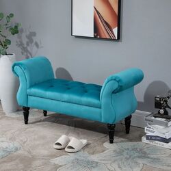 Bancheta Homcom 831-305V01 58x40x117 cm (Light Blue/Brown)