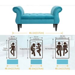 Банкетка Homcom 831-305V01 58x40x117 cm (Light Blue/Brown) Thumb