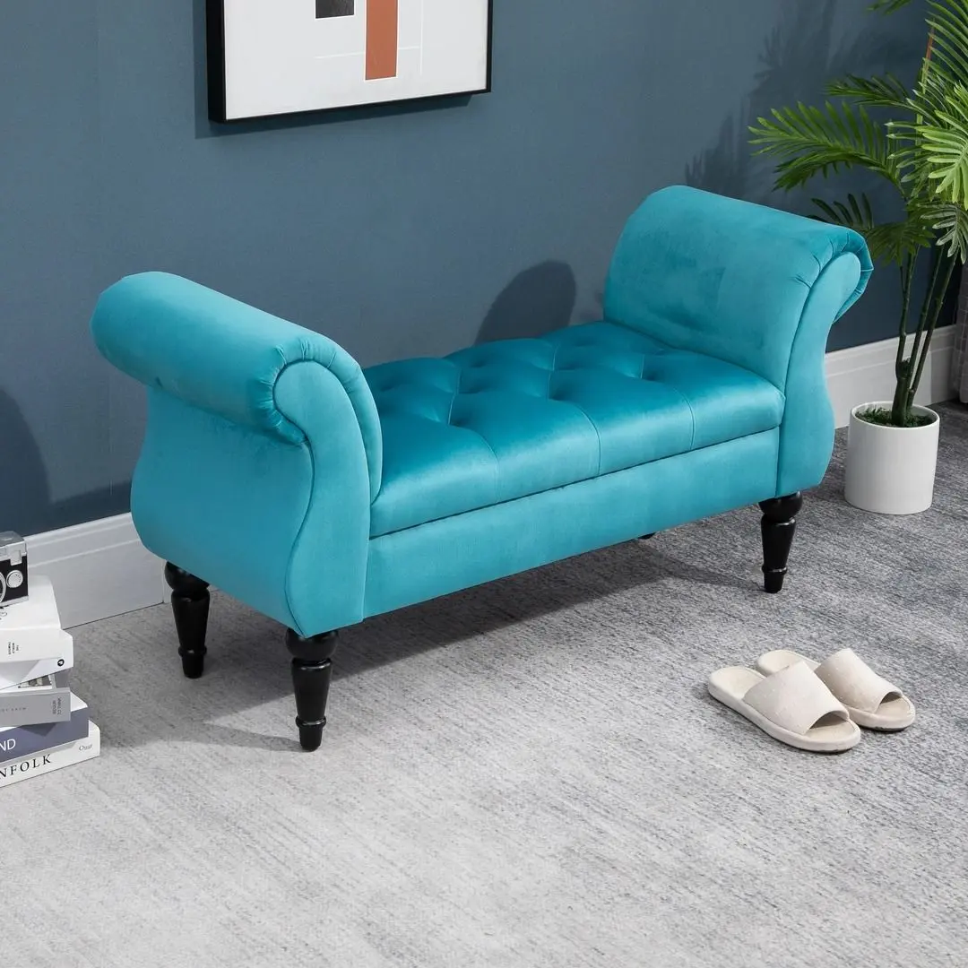 Банкетка Homcom 831-305V01 58x40x117 cm (Light Blue/Brown)