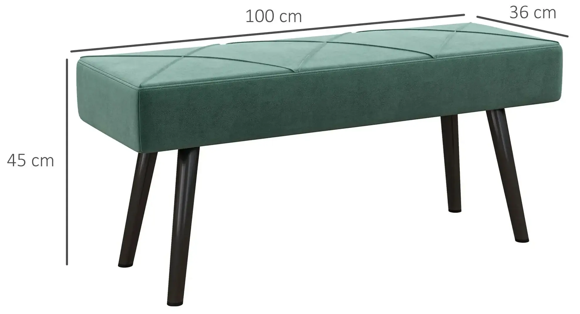 Bancheta Homcom 831-691V00GN 100x36x45 cm (Green/Black)