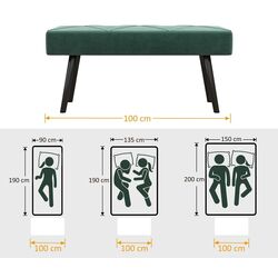 Bancheta Homcom 831-691V00GN 100x36x45 cm (Green/Black) Thumb