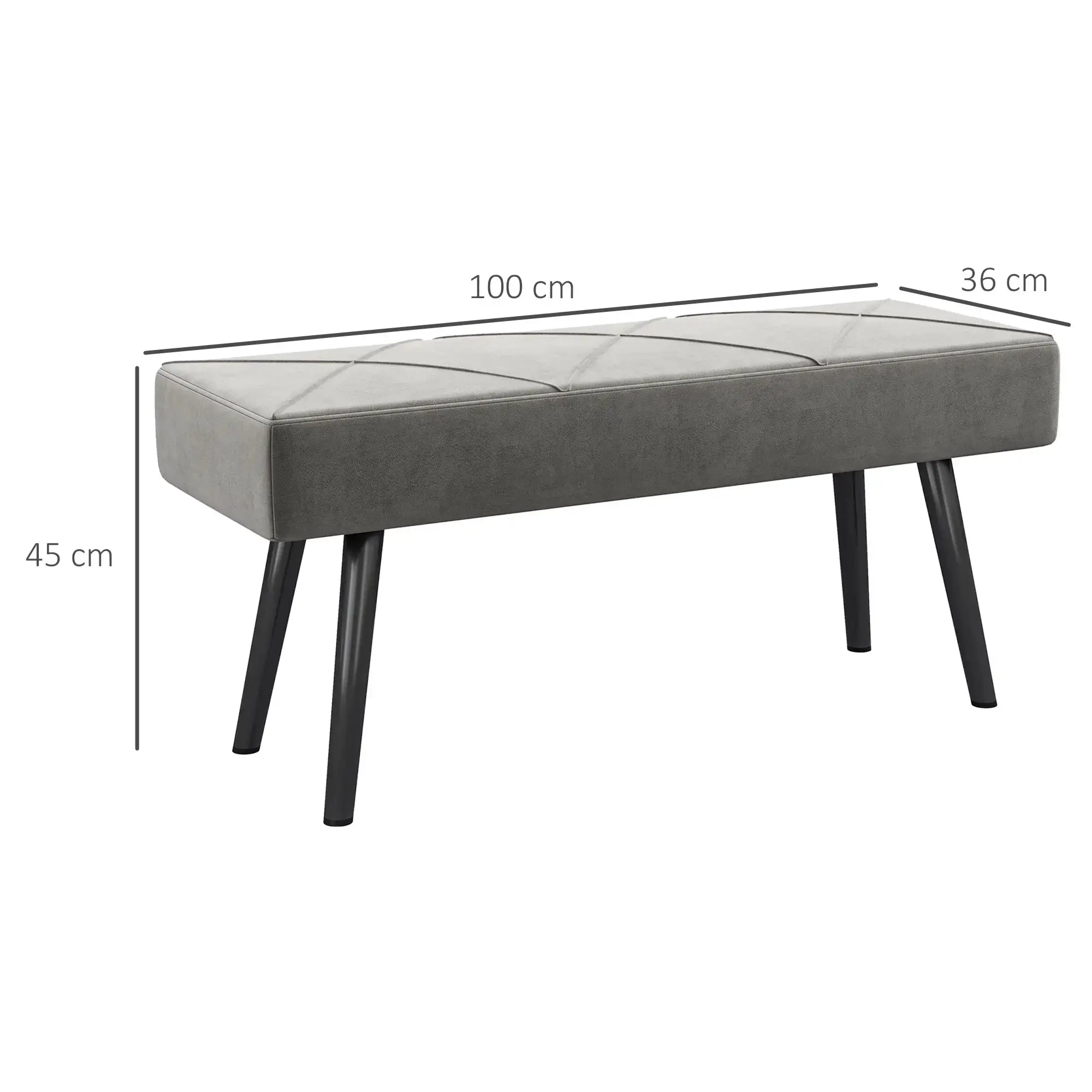 Bancheta Homcom 831-691V00GY (Grey) - 4