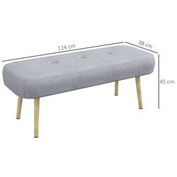 Bancheta Homcom 831-694V00GY 114x38x45 cm (Grey/Oak) Thumb