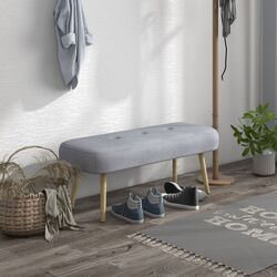 Bancheta Homcom 831-694V00GY 114x38x45 cm (Grey/Oak)