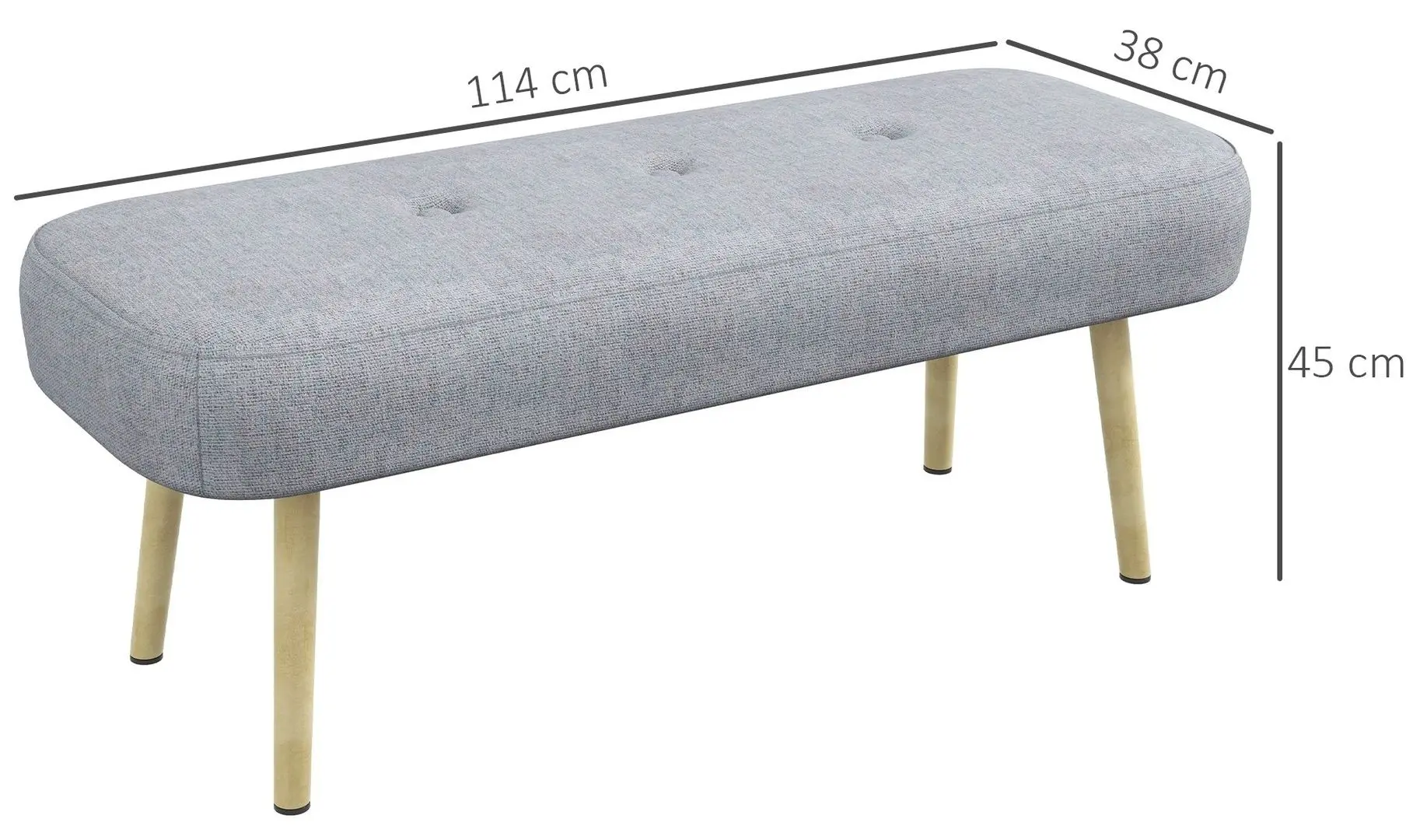 Bancheta Homcom 831-694V00GY 114x38x45 cm (Grey/Oak)