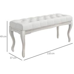 Bancheta Homcom 831-730V00CW 110x37x49 (White Cream) Thumb