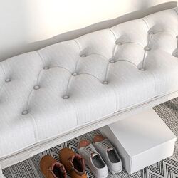 Bancheta Homcom 831-730V00CW 110x37x49 (White Cream) Thumb