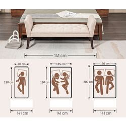 Bancheta Homcom 831-788V00BG 141x44x65 cm (Beige/Brown) Thumb