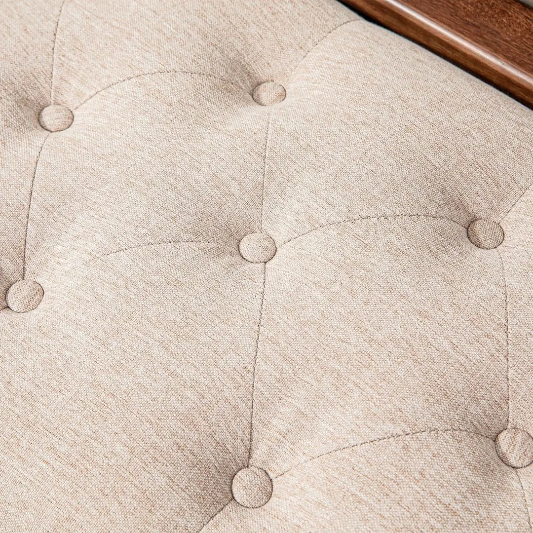 Bancheta Homcom 831-788V00BG 141x44x65 cm (Beige/Brown)