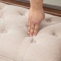 Bancheta Homcom 831-788V00BG 141x44x65 cm (Beige/Brown) Thumb