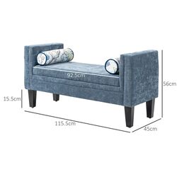 Bancheta Homcom 831-789V00GY 115x45x56 cm (Blue-Grey/Black) Thumb