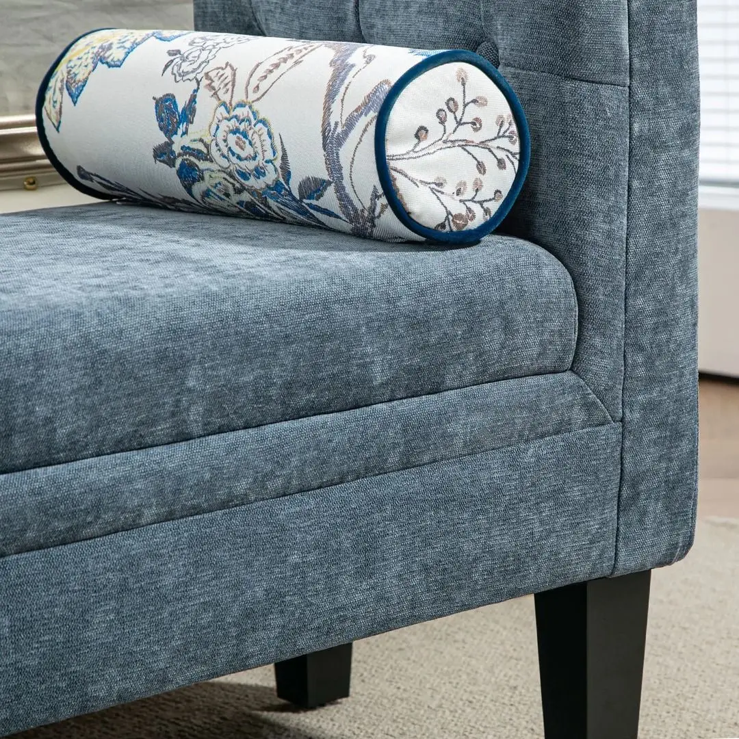 Bancheta Homcom 831-789V00GY 115x45x56 cm (Blue-Grey/Black) - 4