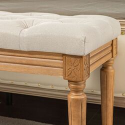 Bancheta Homcom 831-794V00CW 120x41x48 cm (White-cream/Oak) Thumb