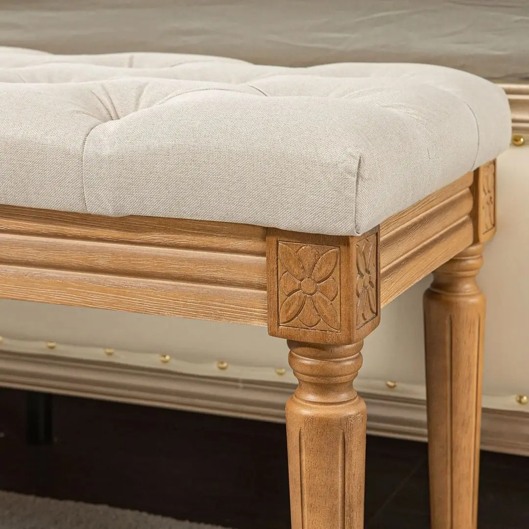 Bancheta Homcom 831-794V00CW 120x41x48 cm (White-cream/Oak)