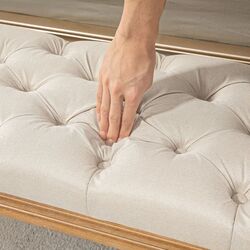 Bancheta Homcom 831-794V00CW 120x41x48 cm (White-cream/Oak) Thumb