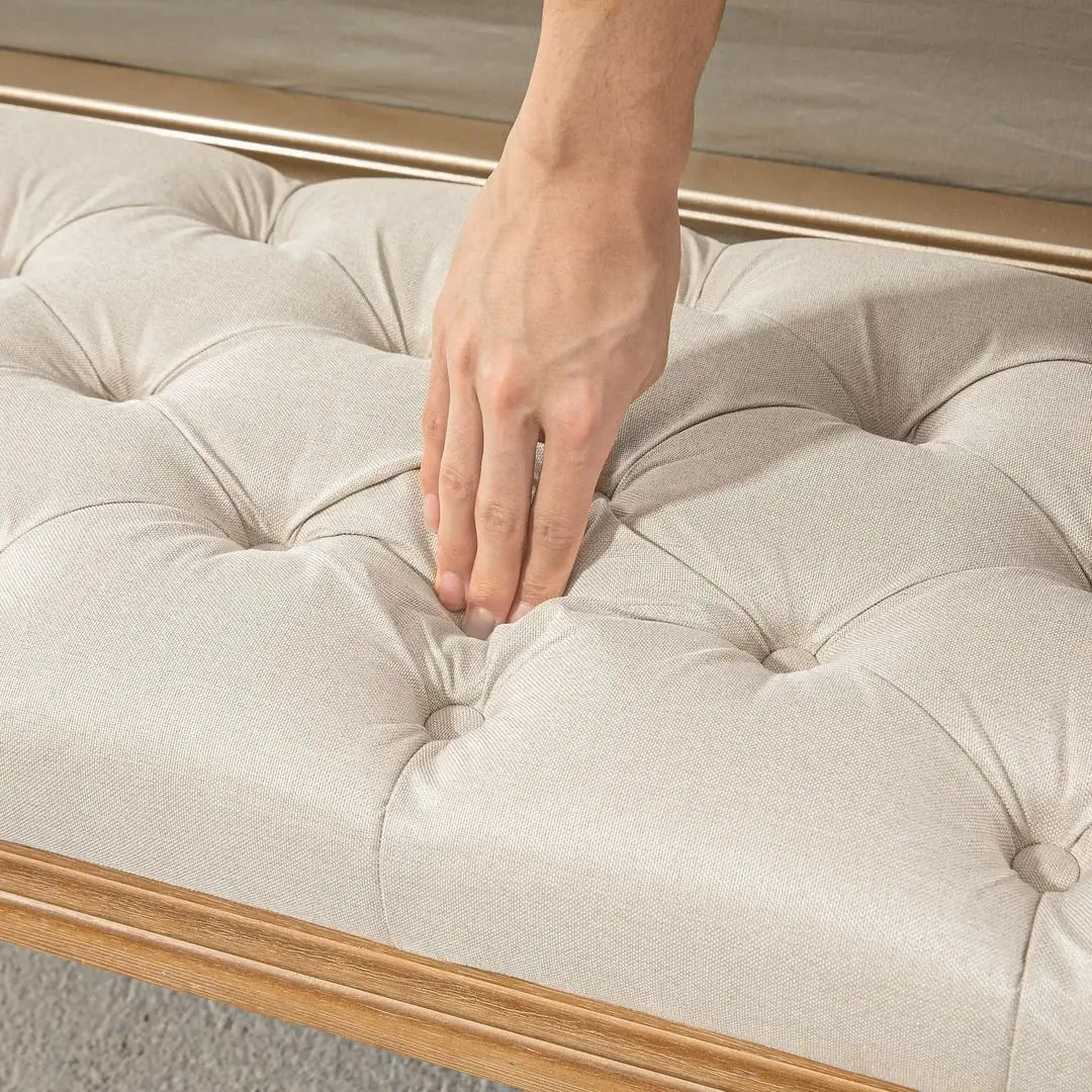 Bancheta Homcom 831-794V00CW 120x41x48 cm (White-cream/Oak)