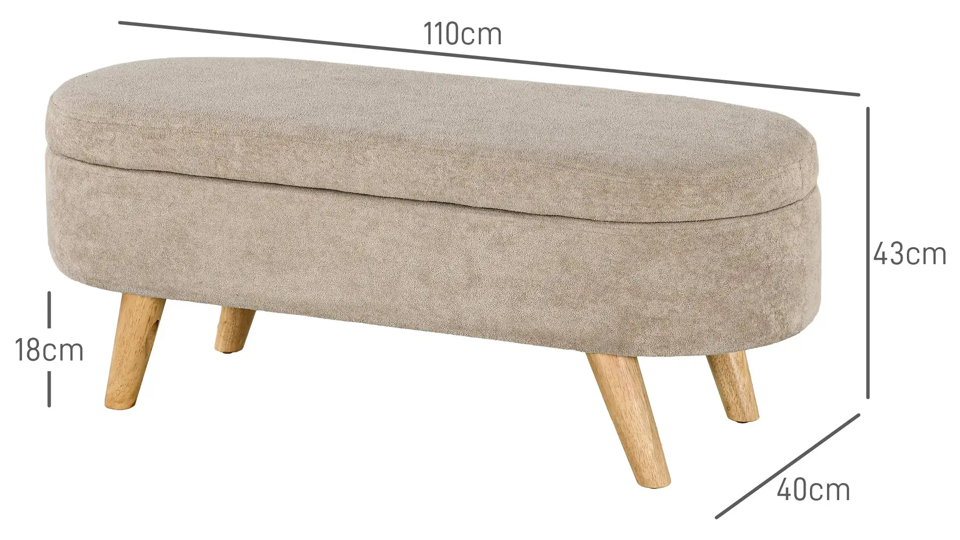 Bancheta Homcom 831-795V00CW (Beige) - 4