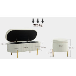 Bancheta Homcom 831-930V00CW (Cream White) Thumb