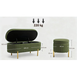 Bancheta Homcom 831-930V00DG (Dark Green) Thumb