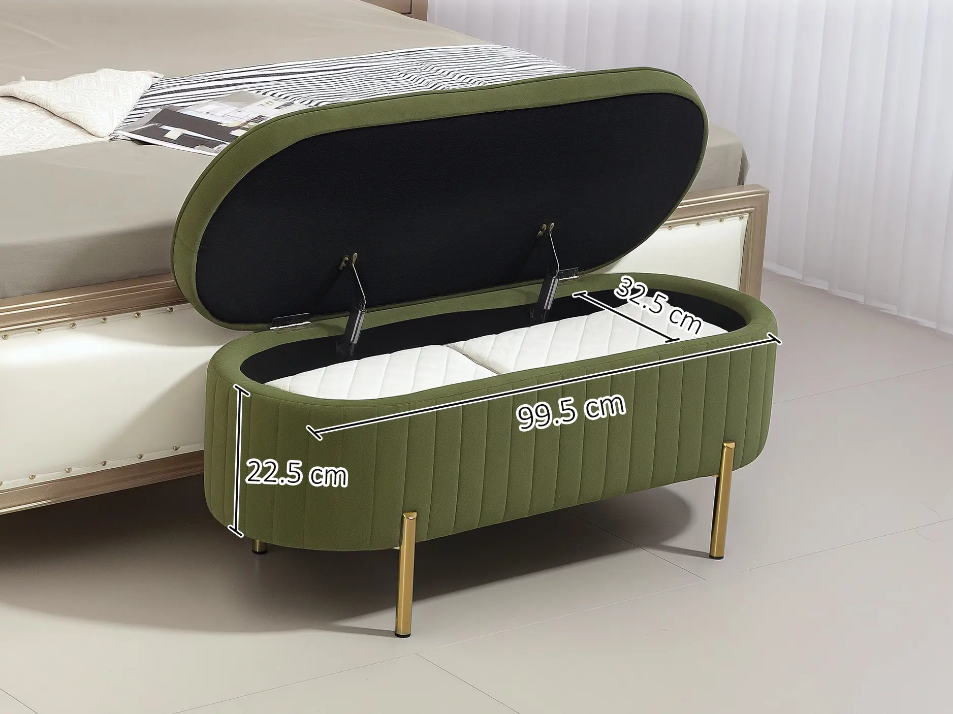 Bancheta Homcom 831-930V00DG (Dark Green) - 5