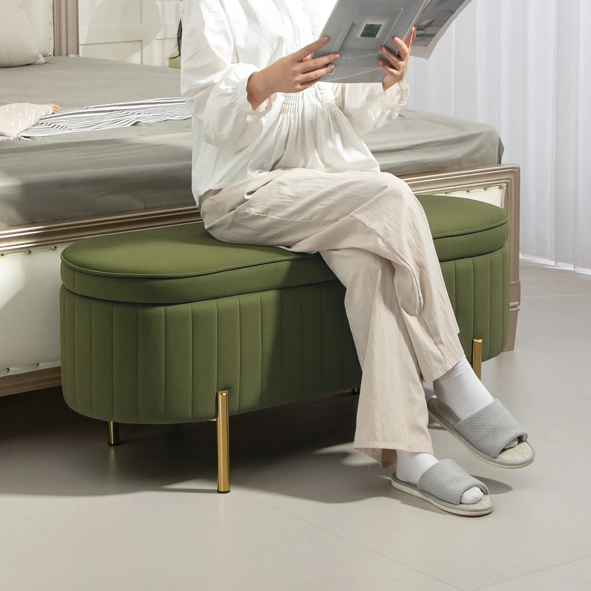 Bancheta Homcom 831-930V00DG (Dark Green) - 6