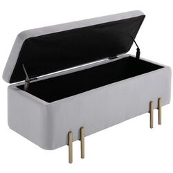 Банкетка Homcom 838-024GY 100x40x42 cm (Light Grey/Gold) Thumb