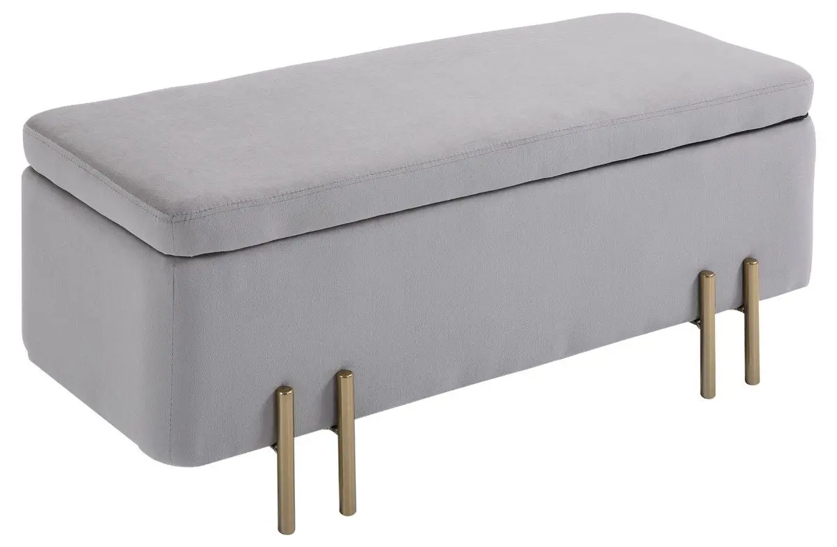 Банкетка Homcom 838-024GY 100x40x42 cm (Light Grey/Gold)