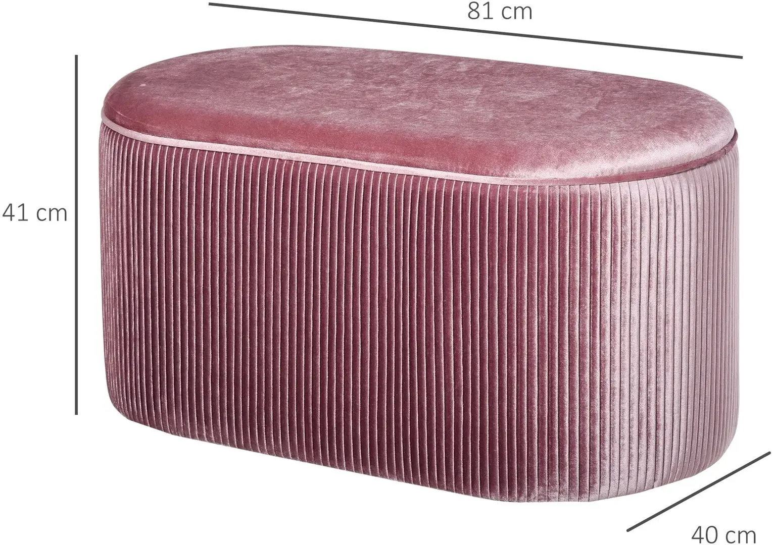 Bancheta Homcom 838-085PK 81x40x41 cm (Pink)