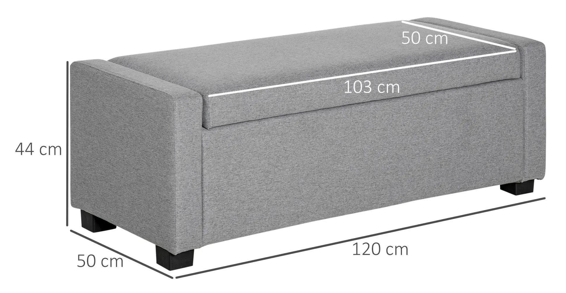 Bancheta Homcom 838-157V01GY (Grey) - 4