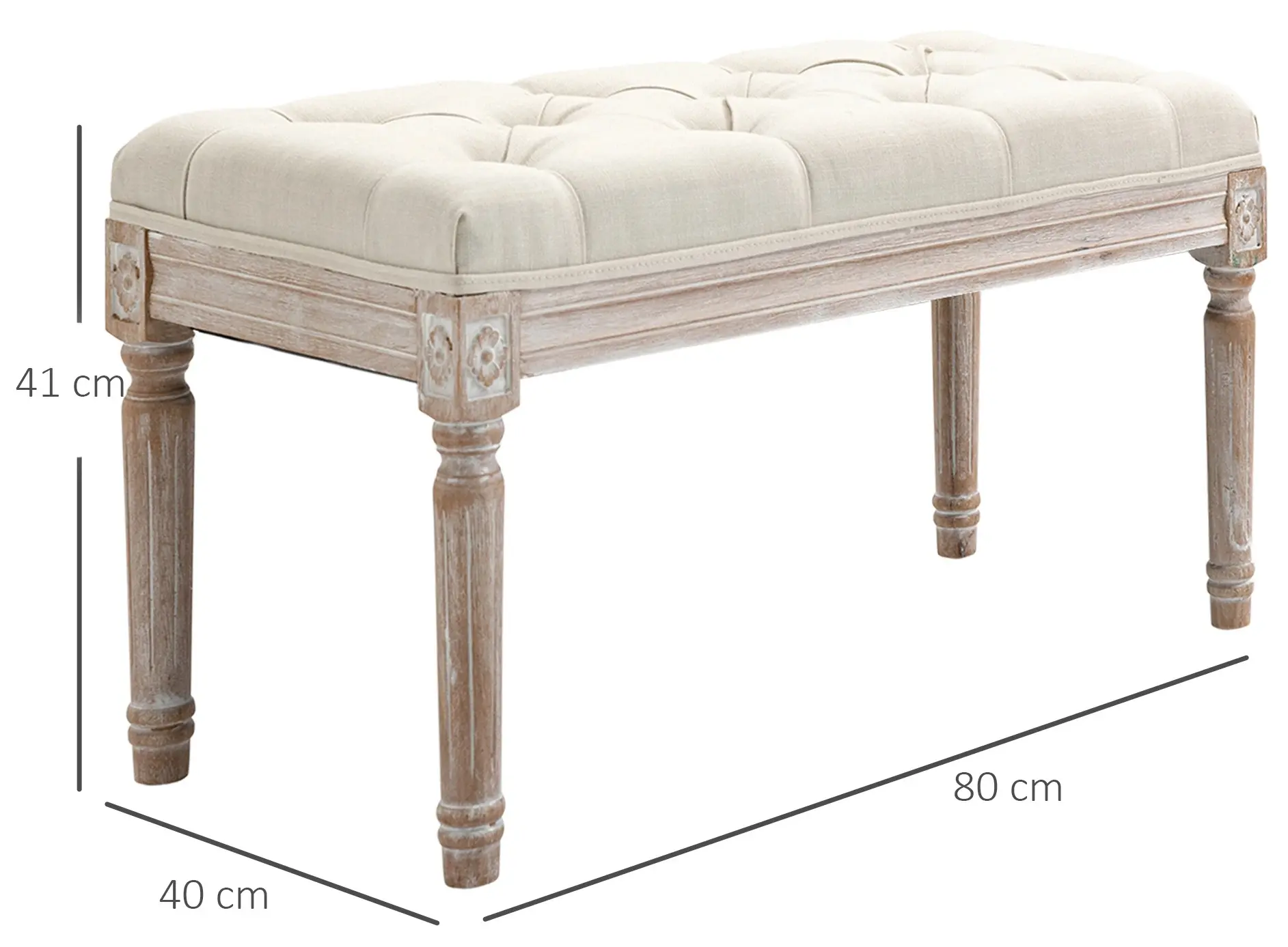 Bancheta Homcom 838-160V01CW (Cream White) - 4