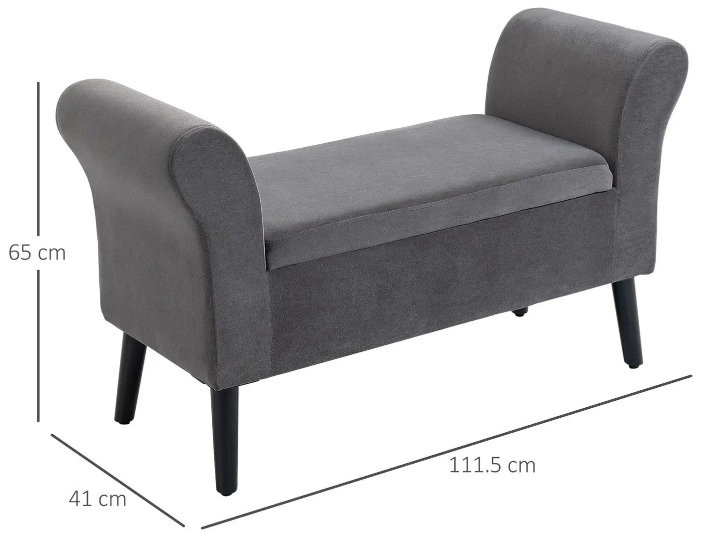 Bancheta Homcom 838-172GY 111x41x65 cm (Grey/Black)