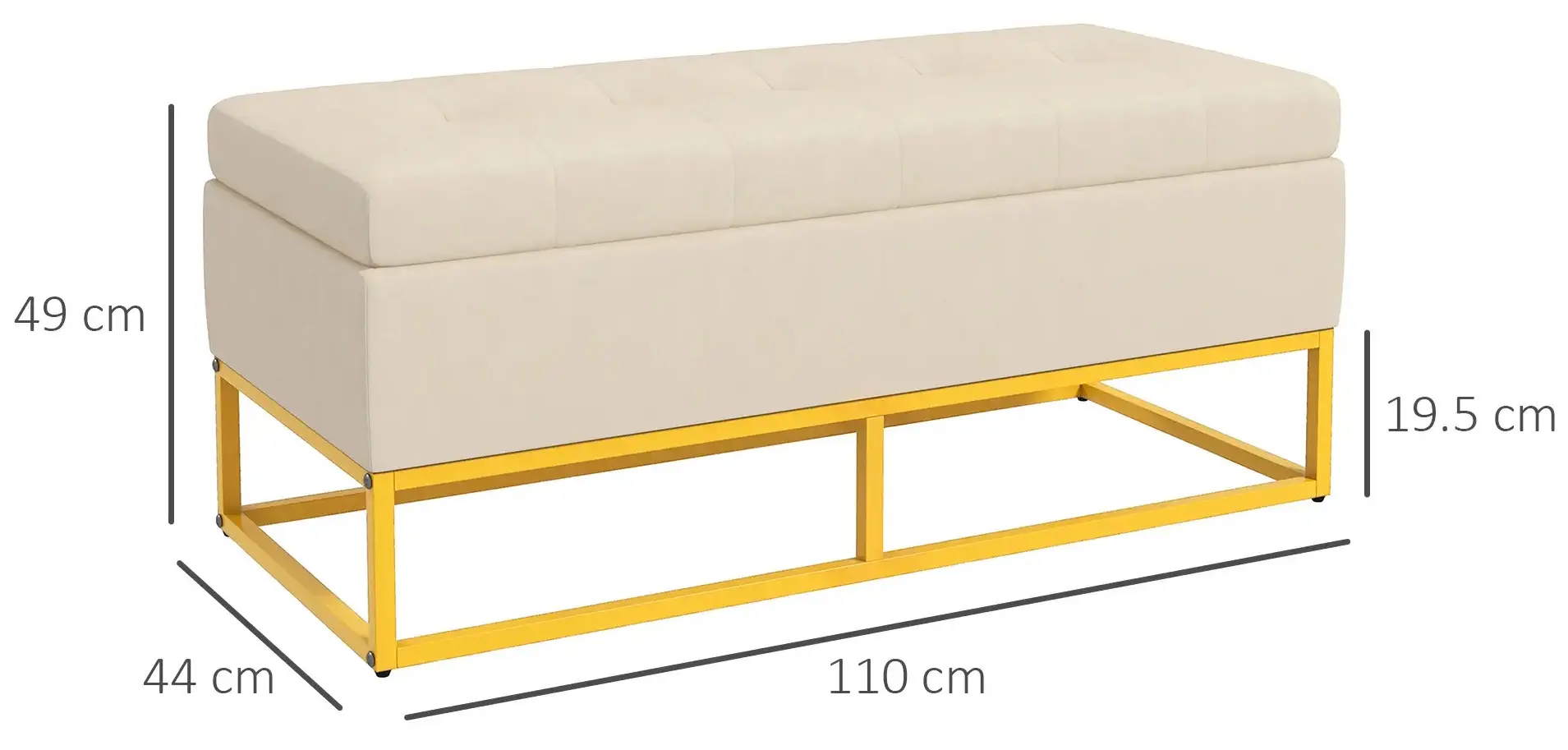 Банкетка Homcom 838-353V81BG (Beige) - 3