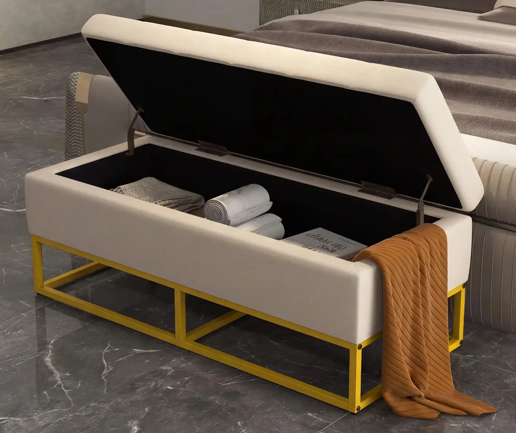 Банкетка Homcom 838-353V81BG (Beige) - 4