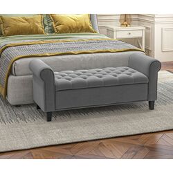 Bancheta Homcom 838-407V01GY 126x48x57 cm (Grey/Black)