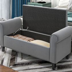 Банкетка Homcom 838-407V01GY 126x48x57 cm (Grey/Black) Thumb