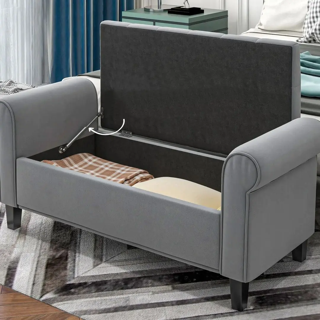 Банкетка Homcom 838-407V01GY 126x48x57 cm (Grey/Black)